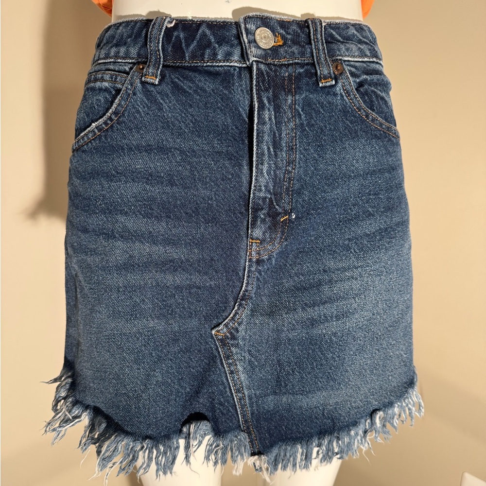 We The Free Blue Mini Pencil Skirt